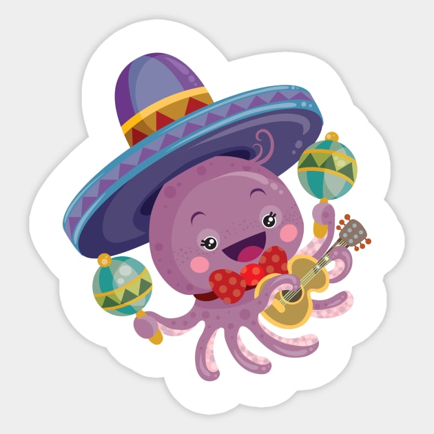 Happy little octopus Sticker by Kopirin